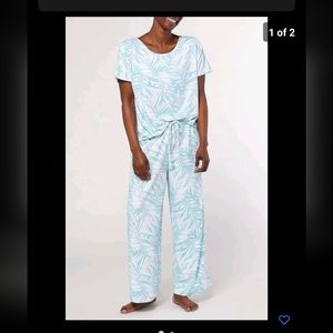 Stan Herman Palm sueded jersey lounge/pajama set EUC Size large